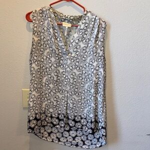 Laundry By Shelli Segal Black and White Floral Blouse